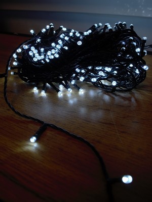 Vianočná PROFI reťaz 24 m, 240 LED, studená biela + časovač