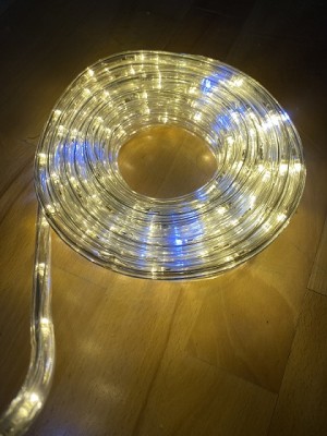 LED svetelný had vonkajší - 8 m, teplá biela+studená biela FLASH efekt