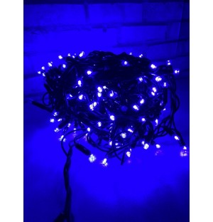 Vianočná PROFI reťaz 24 m, 300 LED, modrá+studená biela - FLASH efekt - EXTRA hrubá