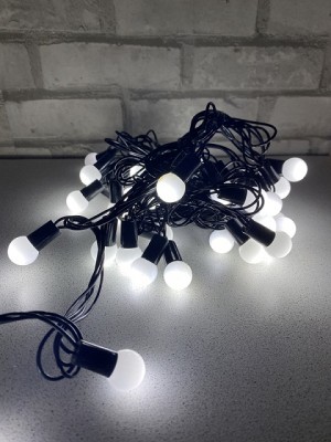 LED vianočná reťaz 5 m, 50 LED, studená biela - CHERRY GULIČKY