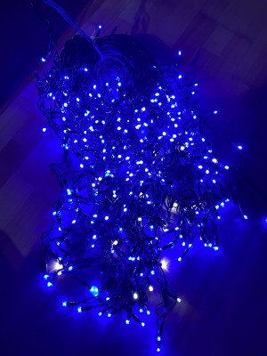 PROFI LED svetelný záves - Girlanda s trblietavým FLASH efektom, 500 LED - 17 m, modrá+studená biela